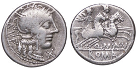 ROMANE REPUBBLICANE - MINUCIA - Q. Minucius Rufus (122 a.C.) - Denario B. 1; Cr. 277/1 (AG g. 3,85)

qBB
