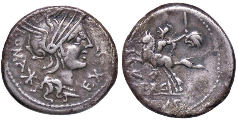 ROMANE REPUBBLICANE - SERGIA - M. Sergius Silus (116-115 a.C.) - Denario B. 1; C...