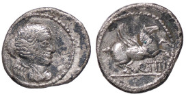 ROMANE REPUBBLICANE - TITIA - Q. Titius (90 a.C.) - Quinario B. 3; Cr. 341/3 (AG g. 2,06)

qBB/BB
