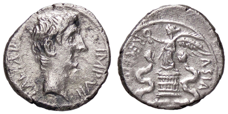 ROMANE IMPERIALI - Augusto (27 a.C.-14 d.C.) - Quinario C. 14; RIC 18 (AG g. 1,6...