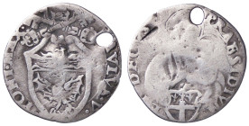 ZECCHE ITALIANE - BOLOGNA - Paolo V (1605-1621) - Carlino CNI 46; Munt. 199 RR (AG g. 1,52) Foro

B