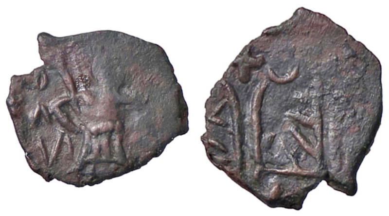 ZECCHE ITALIANE - CAPUA - Ruggero II (1135-1154) - Follaro (AE g. 0,78)

BB