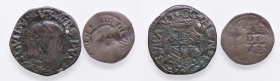 ZECCHE ITALIANE - CASTELDURANTE - Guidobaldo I (1482-1508) - Quattrino Biaggi 584 (R4); Cav. 15 (CU g. 1,28) Foro, assieme a denaro per Milano (MB) - ...