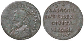 ZECCHE ITALIANE - CIVITAVECCHIA - Pio VI (1775-1799) - Sampietrino 1796 CU

MB-BB