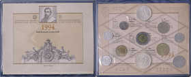 REPUBBLICA ITALIANA - Repubblica Italiana (monetazione in lire) (1946-2001) - Serie zecca 1994 Mont. 31 In confezione - 11 valori

FDC