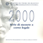 REPUBBLICA ITALIANA - Repubblica Italiana (monetazione in lire) (1946-2001) - Serie zecca 2000 Mont. 37 R In confezione - 12 valori Senza il copri con...