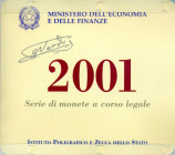 REPUBBLICA ITALIANA - Repubblica Italiana (monetazione in lire) (1946-2001) - Serie zecca 2001 Mont. 38 R In confezione - 12 valori

FDC