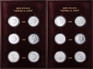 REPUBBLICA ITALIANA - Repubblica Italiana (monetazione in lire) (1946-2001) - Serie zecca 1998 - 1999 - 2000 - Verso il 2000 Confezione contenente i t...