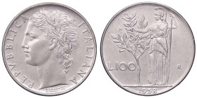 REPUBBLICA ITALIANA - Repubblica Italiana (monetazione in lire) (1946-2001) - 100 Lire 1958 Mont. 8 AC

SPL+