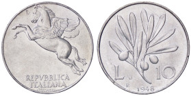 REPUBBLICA ITALIANA - Repubblica Italiana (monetazione in lire) (1946-2001) - 10 Lire 1948 Mont. 6 NC IT

qFDC