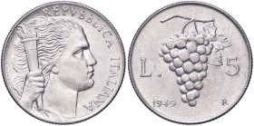REPUBBLICA ITALIANA - Repubblica Italiana (monetazione in lire) (1946-2001) - 5 Lire 1949 Mont. 7 IT

FDC
