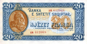 CARTAMONETA ESTERA - ALBANIA - Repubblica (1945-1991) - 20 Franga 01/05/1945 Pick 16

qFDS
