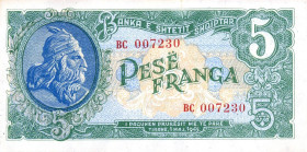 CARTAMONETA ESTERA - ALBANIA - Repubblica (1945-1991) - 5 Franga 01/05/1945 Pick 15

qFDS