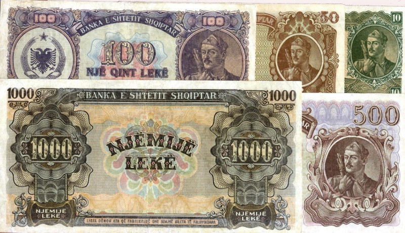 CARTAMONETA ESTERA - ALBANIA - Repubblica (1945-1991) - Serie 1947 Pick 19/23 5 ...