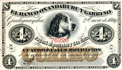 CARTAMONETA ESTERA - ARGENTINA - Repubblica - 4 Reales 1869 - Banco Oxandaburu y Garbino Stampa postuma - Lotto di 3 esemplari

FDS