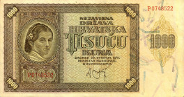 CARTAMONETA ESTERA - CROAZIA - Repubblica - 1.000 Kuna 20/05/1941

qSPL