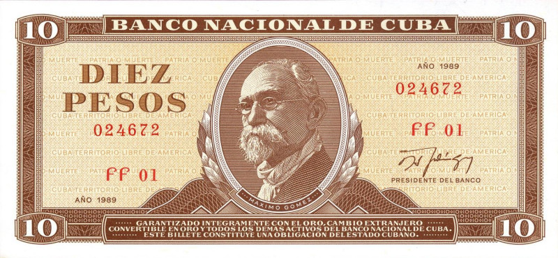CARTAMONETA ESTERA - CUBA - Repubblica - 10 Pesos 1989

FDS