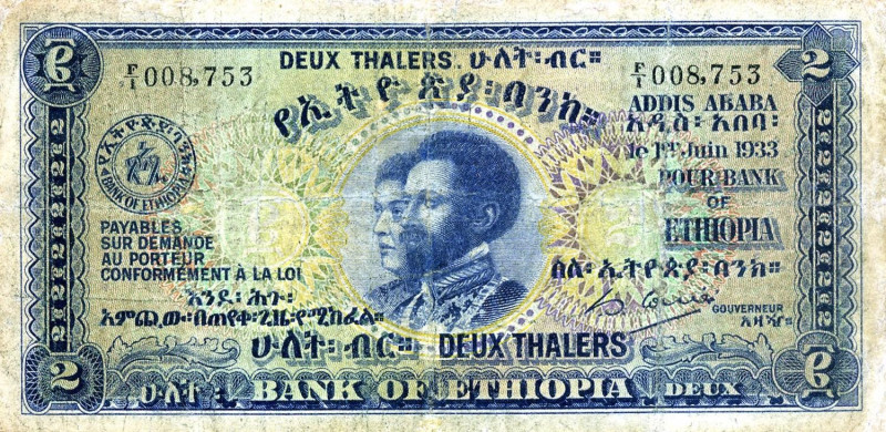 CARTAMONETA ESTERA - ETIOPIA - Haile Selassie I (1930-1936) - 2 Talleri 1933

...