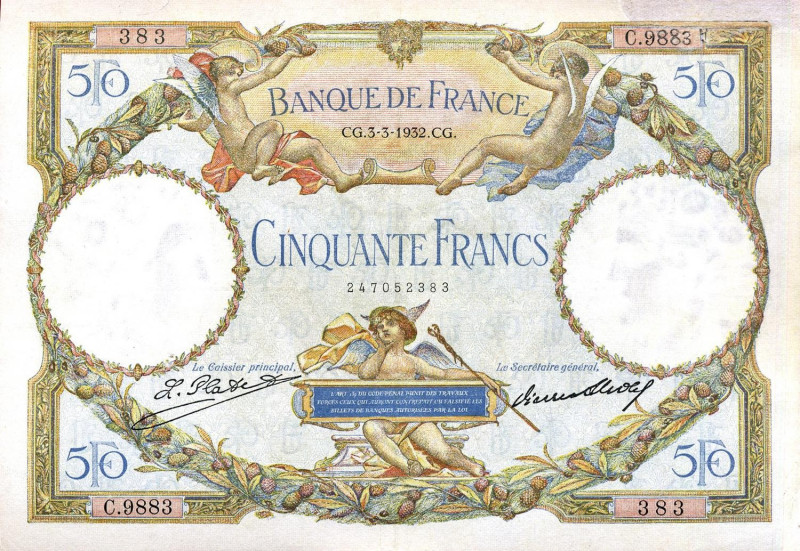 CARTAMONETA ESTERA - FRANCIA - Terza Repubblica (1870-1940) - 50 Franchi 03/03/1...