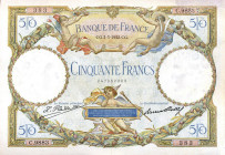 CARTAMONETA ESTERA - FRANCIA - Terza Repubblica (1870-1940) - 50 Franchi 03/03/1932 Angolo in alto a d. ricostruito

meglio di MB