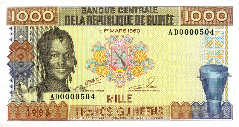 CARTAMONETA ESTERA - GUINEA - Repubblica - 1.000 Franchi 01/03/1960

FDS