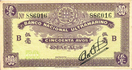 CARTAMONETA ESTERA - MACAO - Repubblica (1910) - 50 Avos (1944) Pick 21 Amministrazione Giapponese

qSPL