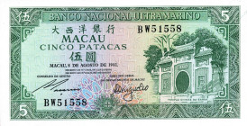 CARTAMONETA ESTERA - MACAO - Repubblica (1910) - 5 Patacas 08/08/1981 Pick 58

FDS