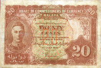 CARTAMONETA ESTERA - MALAYA - Giorgio VI (1936-1952) - 10 Dollari 01/07/1941 (1945) Pick 13 R

MB