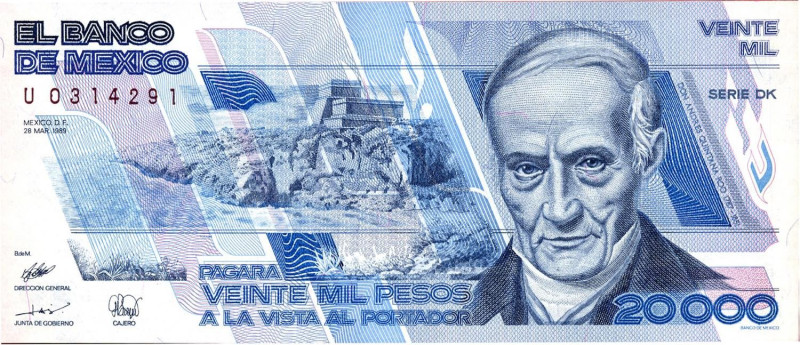 CARTAMONETA ESTERA - MESSICO - Repubblica (1823) - 20.000 Pesos 28/03/1989

FD...