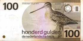 CARTAMONETA ESTERA - OLANDA - Juliana (1948-1980) - 100 Gulden 28/07/1977 Segno a biro cancellato

BB