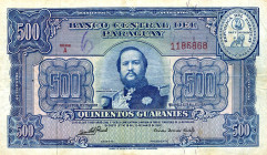 CARTAMONETA ESTERA - PARAGUAY - Repubblica - 500 Guaranies 25/03/1952 Scritta a biro

qBB
