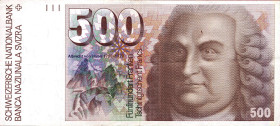 CARTAMONETA ESTERA - SVIZZERA - Confederazione - 500 Franchi Pieghe

BB