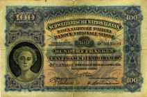 CARTAMONETA ESTERA - SVIZZERA - Confederazione - 100 Franchi 01/04/1924

meglio di MB