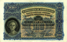 CARTAMONETA ESTERA - SVIZZERA - Confederazione - 100 Franchi 23/03/1944 Piega a croce stirata

bel BB