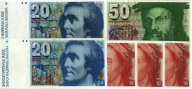 CARTAMONETA ESTERA - SVIZZERA - Confederazione - 50 Franchi Assieme a 20 (2) e 10 (3) franchi - Lotto di 6 biglietti

med. BB