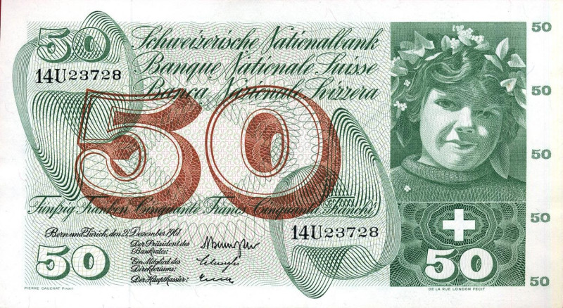 CARTAMONETA ESTERA - SVIZZERA - Confederazione - 50 Franchi 21/12/1961

bello ...