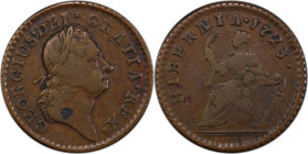 1723 Wood's Hibernia Farthing. Martin 3.2-Bd.1, W-12550. Rarity-4. DEI. GRATIA. REX. VF-20 (PCGS).