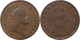 1723 Wood's Hibernia Farthing. Martin 3.6-Bb.1, W-12290. Rarity-6. DEI. GRATIA. REX. VF-20 (PCGS).