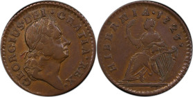 1723 Wood's Hibernia Farthing. Martin 3.10-Bc.3, W-12350. Rarity-4. DEI. GRATIA. REX. VF-30 (PCGS).