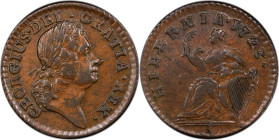 1723 Wood's Hibernia Farthing. Martin 3.13-Bc.5, W-12350. Rarity-4. DEI. GRATIA. REX. EF-40 (PCGS).
