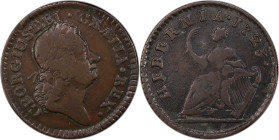 1723 Wood's Hibernia Farthing. Martin 3.17-Bc.9, W-12350. Rarity-6. DEI. GRATIA. REX. Fine-15 (PCGS).