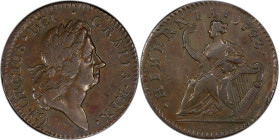 1723 Wood's Hibernia Halfpenny. Martin 4.5-Fa.4, W-13470. Rarity-4. EF-40 (PCGS).