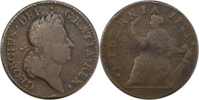 1723 Wood's Hibernia Halfpenny. Martin 4.5-Fb.1, W-13470. Rarity-5. VG Details--Environmental Damage (PCGS).