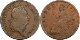 1723 Wood's Hibernia Halfpenny. Martin 4.17-Gc.13, W-13120. Rarity-5. VF-20 (PCGS).