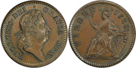 1723 Wood's Hibernia Halfpenny. Martin 4.17-Gc.22, W-13120. Rarity-3. MS-62 BN (PCGS).