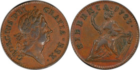 1723 Wood's Hibernia Halfpenny. Martin 4.27-Gc.6, W-13120. Rarity-2. EF-45+ (PCGS).