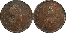 1723 Wood's Hibernia Halfpenny. Martin 4.34-Gb.3, W-13120. Rarity-2. EF-45 (PCGS).