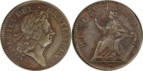 1723 Wood's Hibernia Halfpenny. Martin 4.35-Gc.14, W-13120. Rarity-6. AU Details--Cleaned (PCGS).