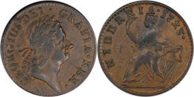 1723 Wood's Hibernia Halfpenny. Martin 4.37-Gb.5, W-13120. Rarity-3. VF-35 (PCGS).