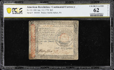 CC-100. Continental Currency. January 14, 1779. $65. PCGS Banknote Uncirculated 62 Details. Small Stain.

No. 100504. The lower left corner of the h...